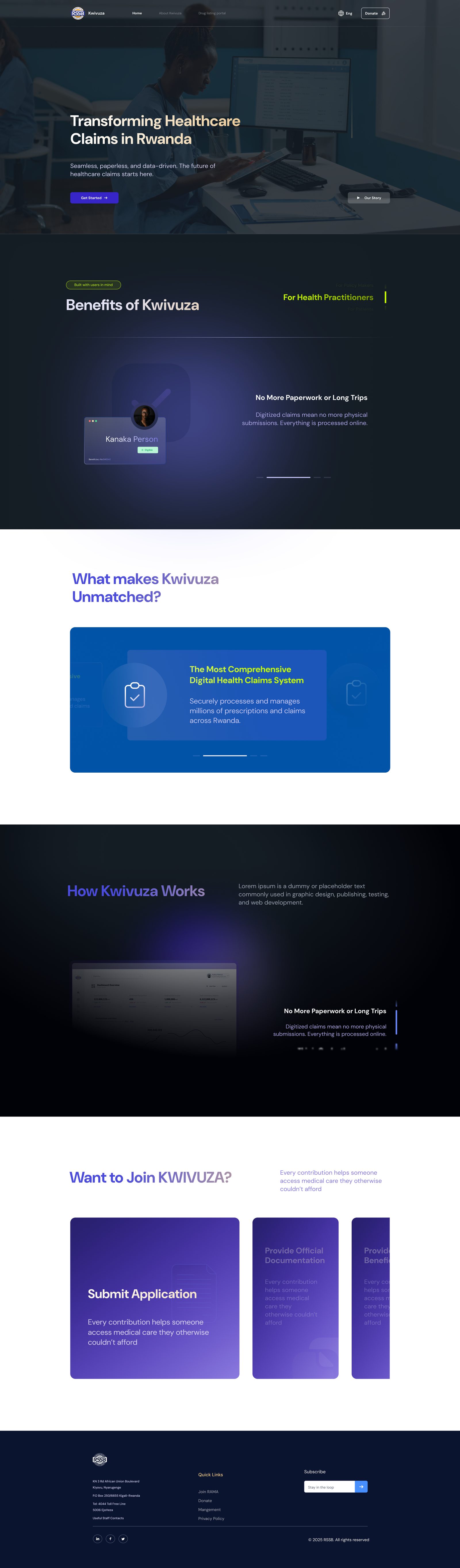 Kwivuza landing page