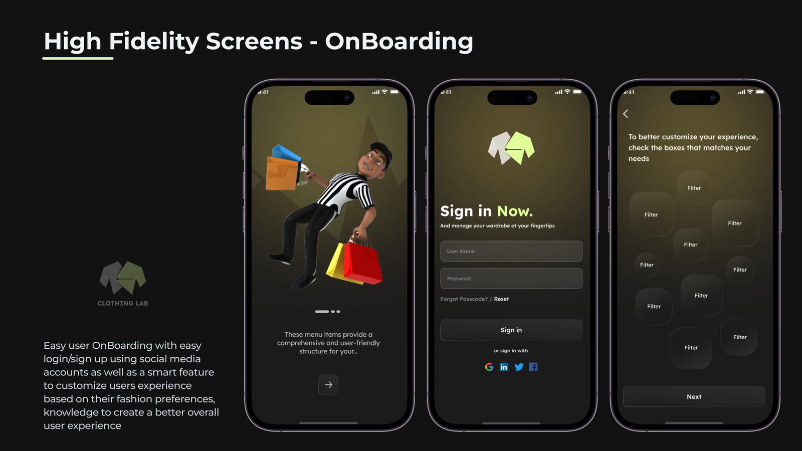 High fidelity onboarding