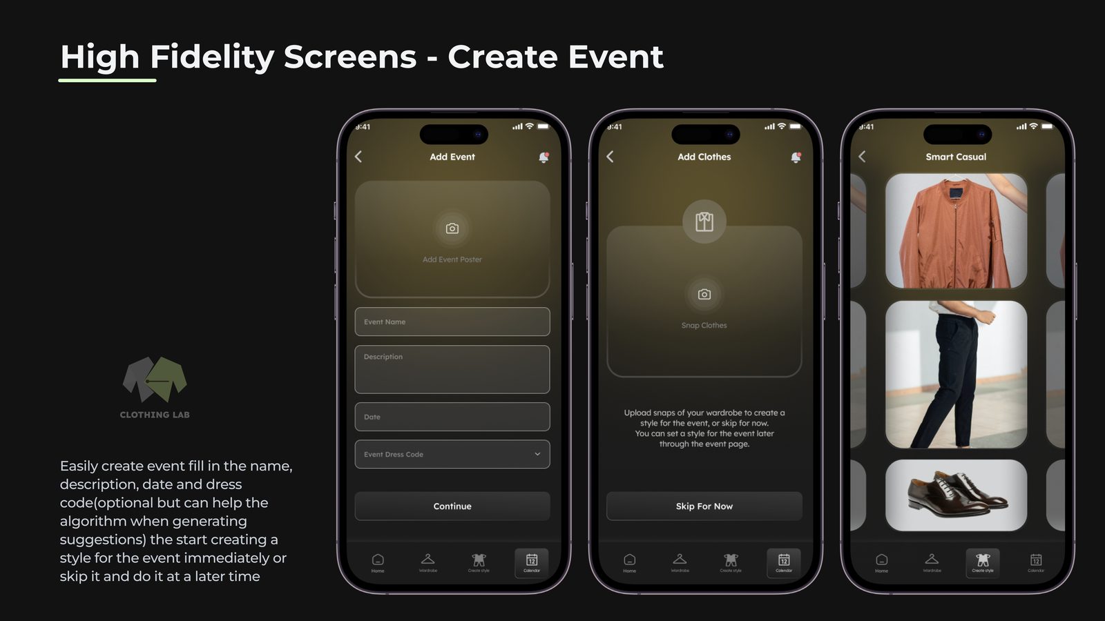 High fidelity create event