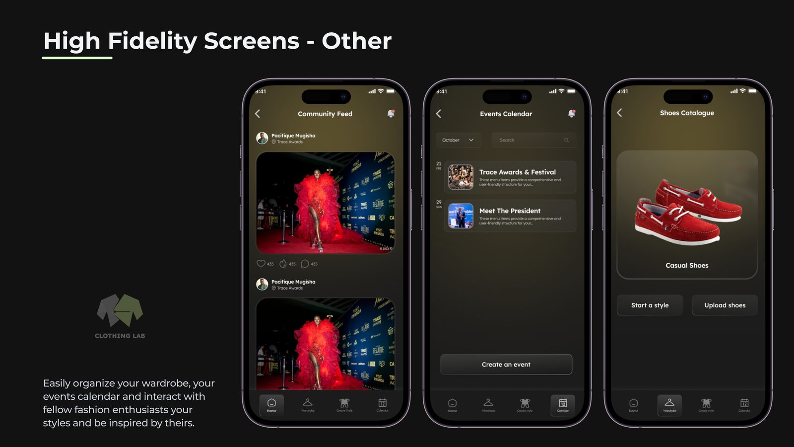 High fidelity community, calendar and catalogue
